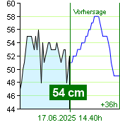 Wasserstand an der Pegel Nespeky um 08.40 17.6.2025